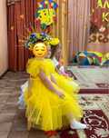 Нарядное праздничное платье желтое с головным убором