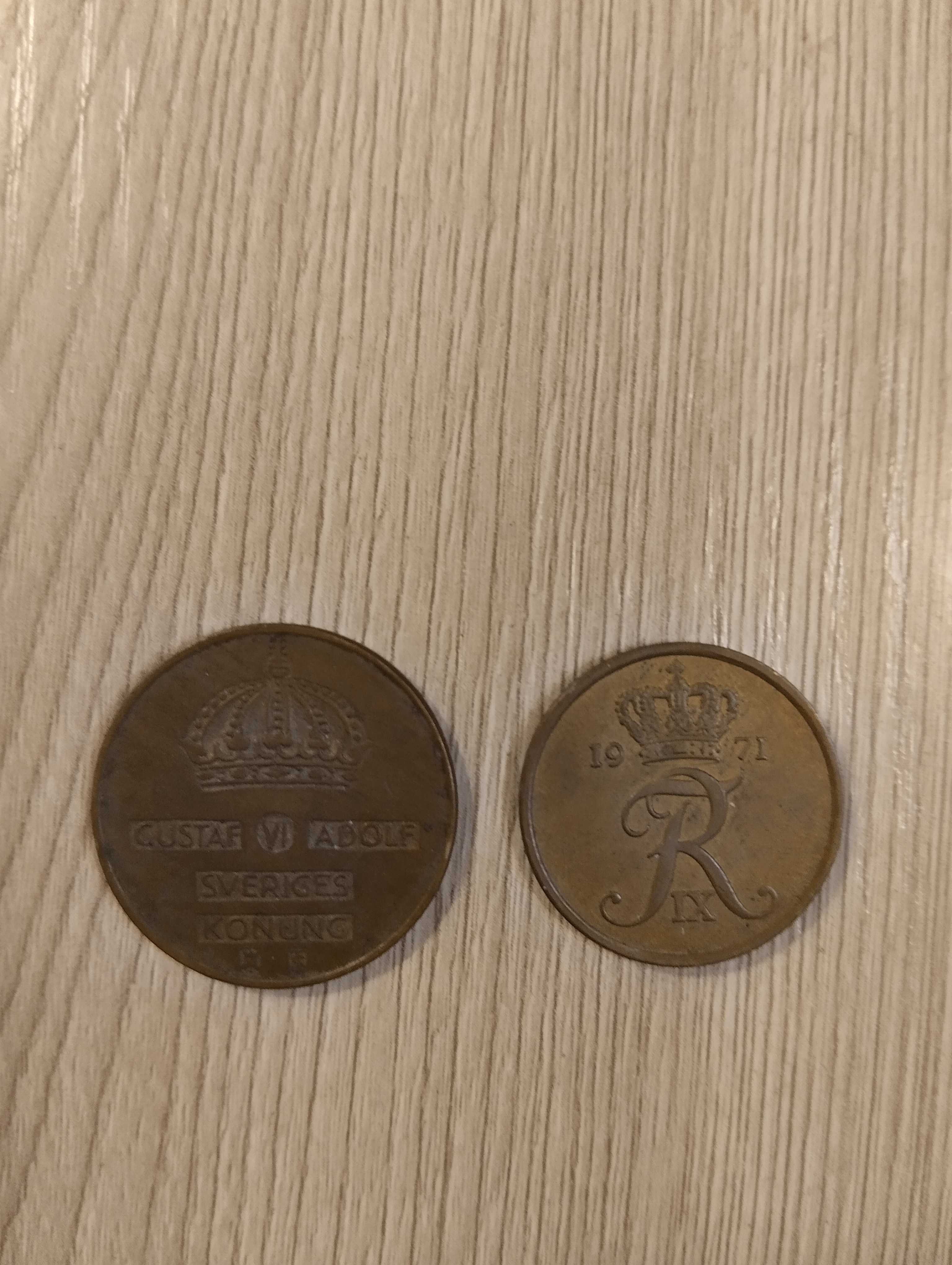 Продам старинные монеты 5 и 5 Ore, 1955 и 1971 Danmark