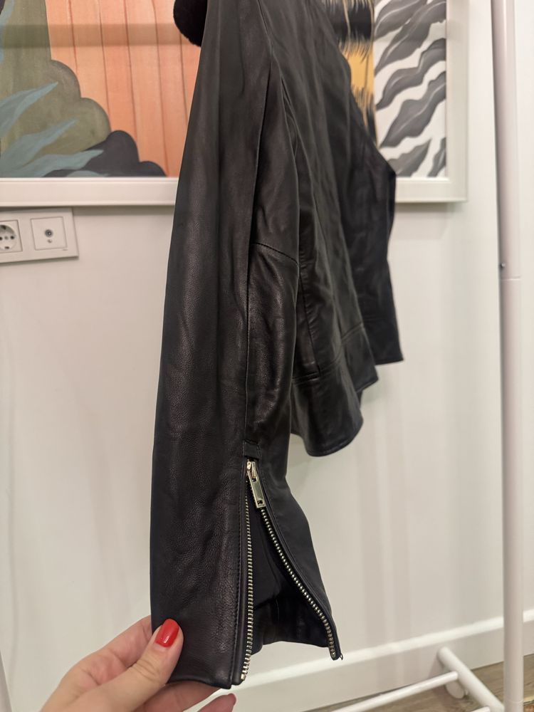 Куртка кожа massimo dutti