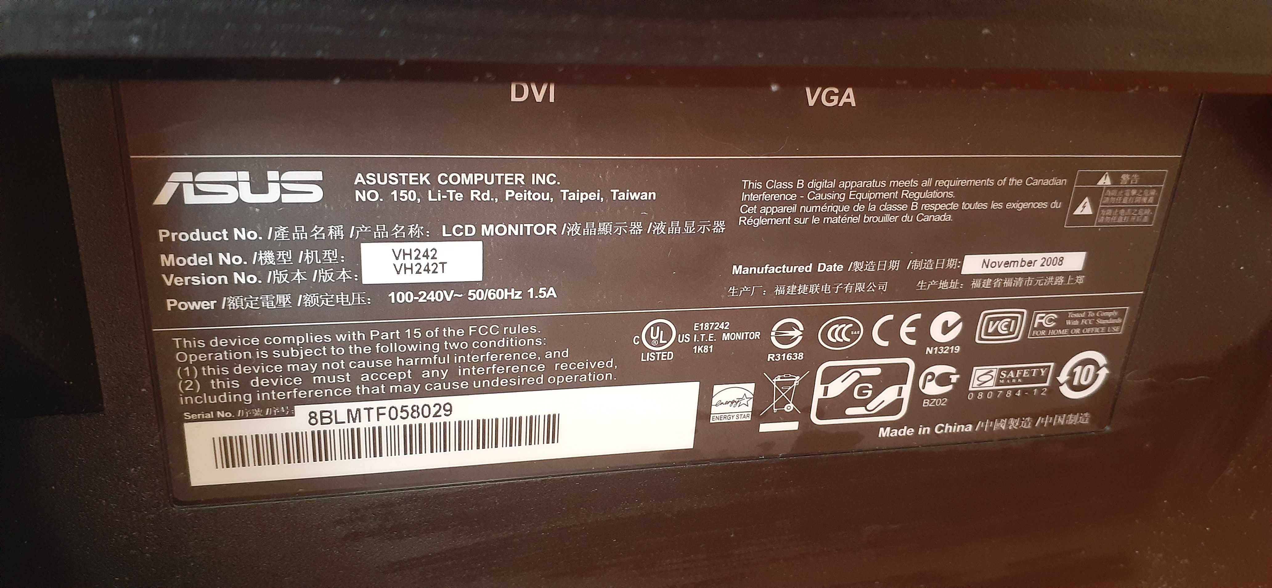 Монитор Asus VW221
