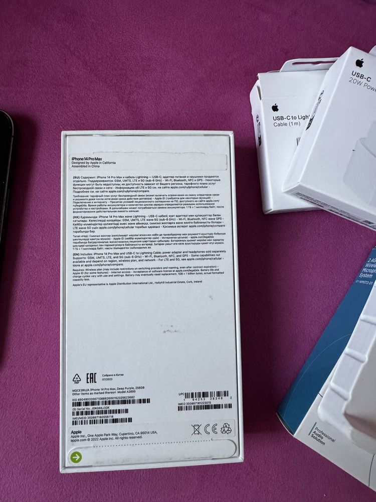 Iphone 14 pro max 256 с микрофоном и новым зарядным устройством