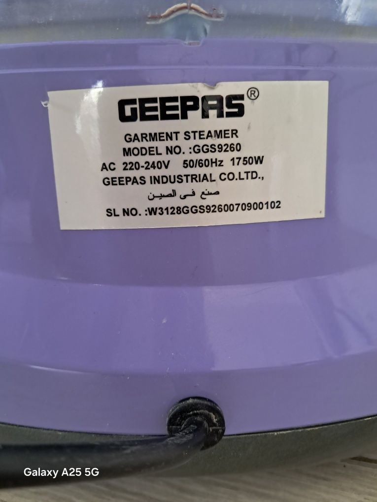 Обменяю отпариватель Geepas Garment steamer, model GGS9260.