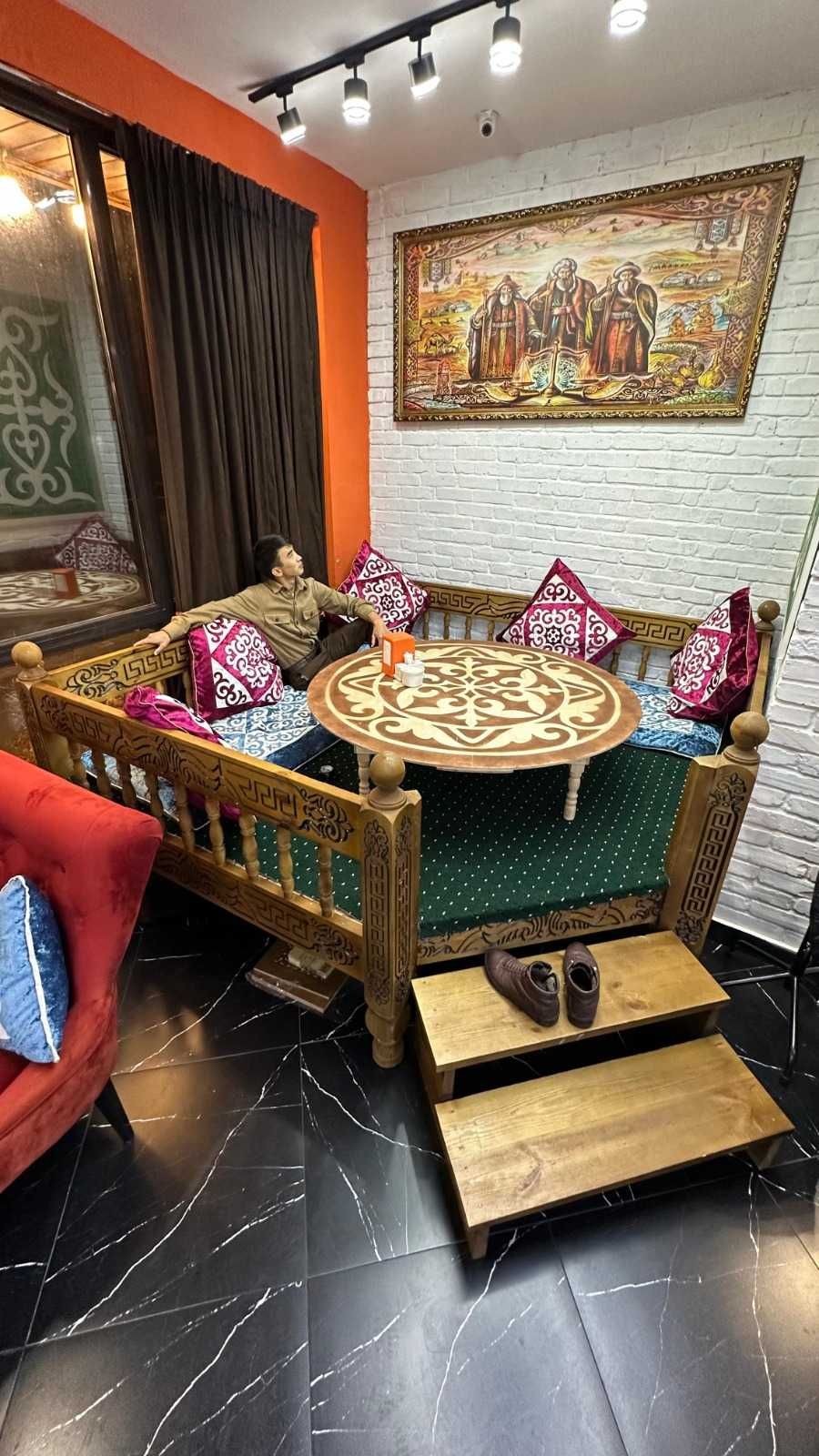 Топчаны для чайхан и кафе, беседки с защитой от солнца тапчан 26Н