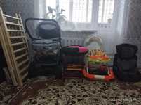 Продается: детская кроватка,коляка, ходункии др.