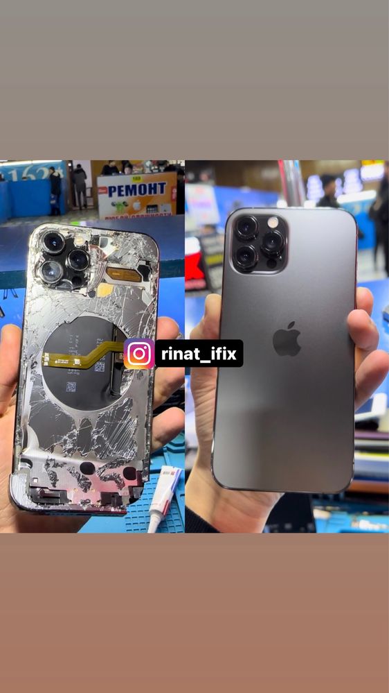 Замена заднего стекло iphone 12/13/13 pro max/14 pro max/15pro max