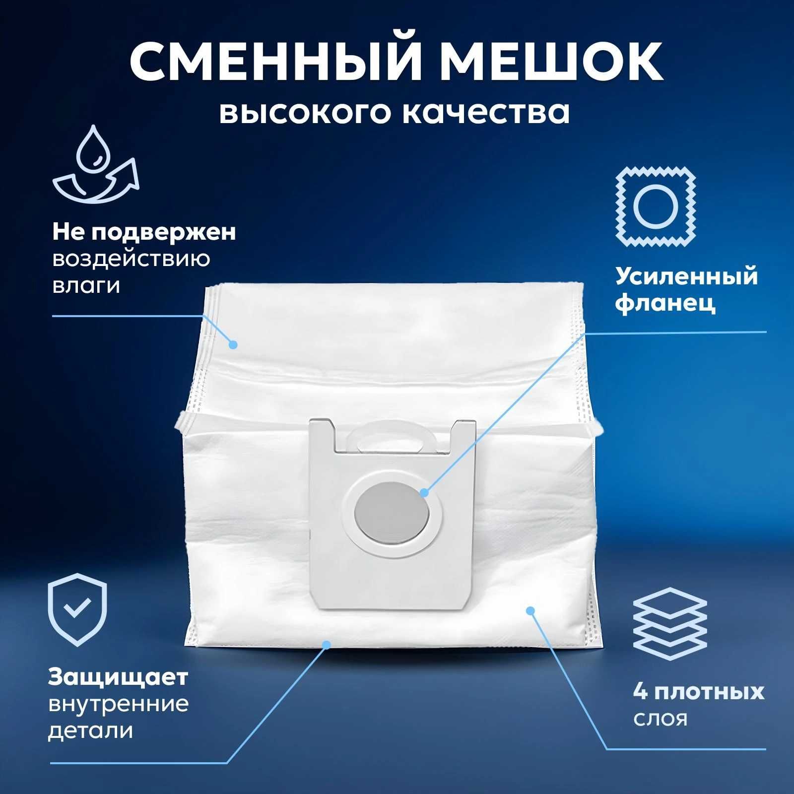 Мешки для пыли ROIDMI EVE Plus, EVE Max, Roidmi EVA пылесборник, 5шт