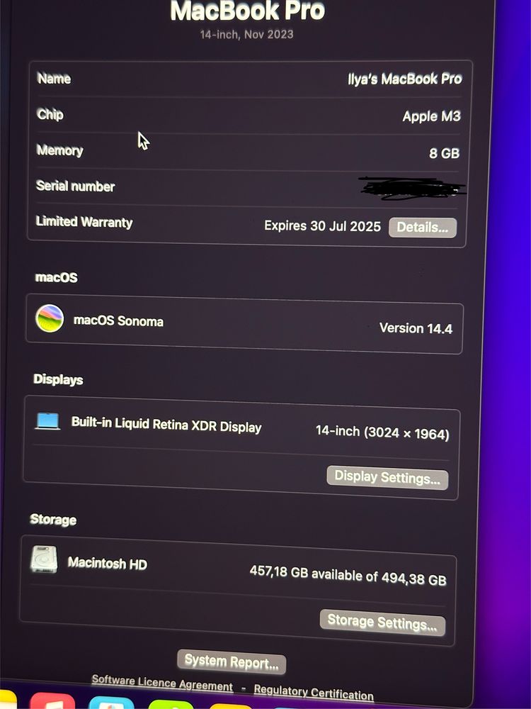 Macbook (макбук) 2023 14 pro