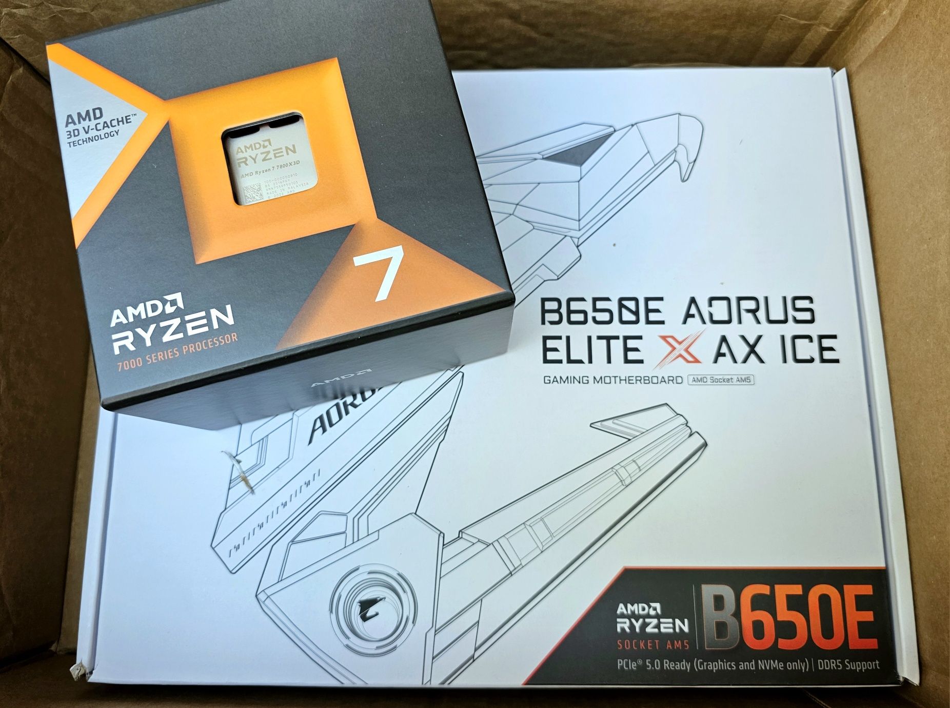 Ryzen 7 7800x3d + B650e + 32gb DDR5 6400cl32, новые запечатанные