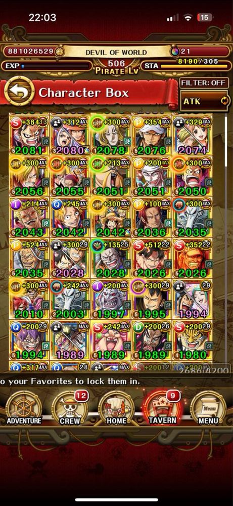 Продам аккаунт игры One Piece Treasure cruise 500lvl, 200 легендарок