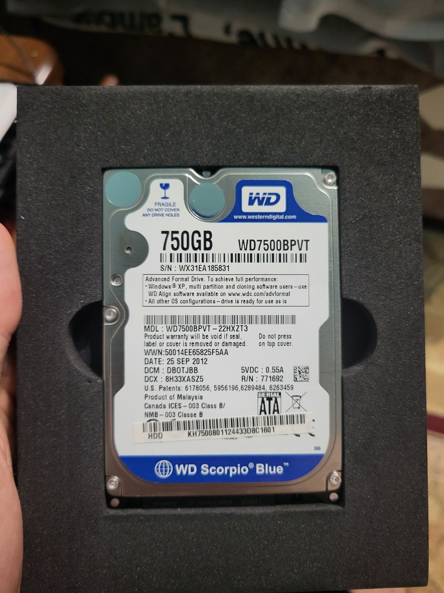 Накопитель памяти HDD 750 GB
