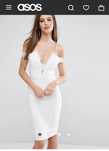 Платье Asos rarelondon миди со спущенными плечами