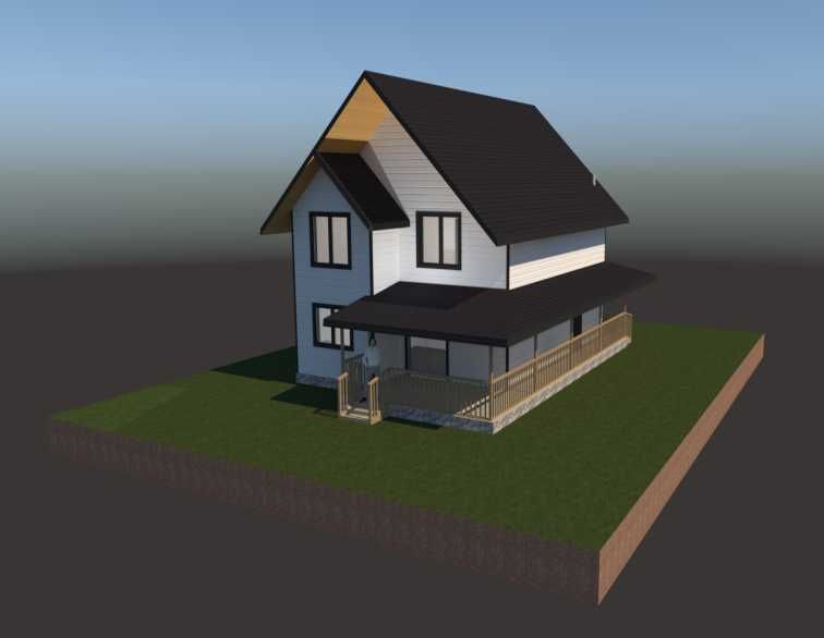 Эскизный проект 3D визуализация. Деревянные\Каркасные дома