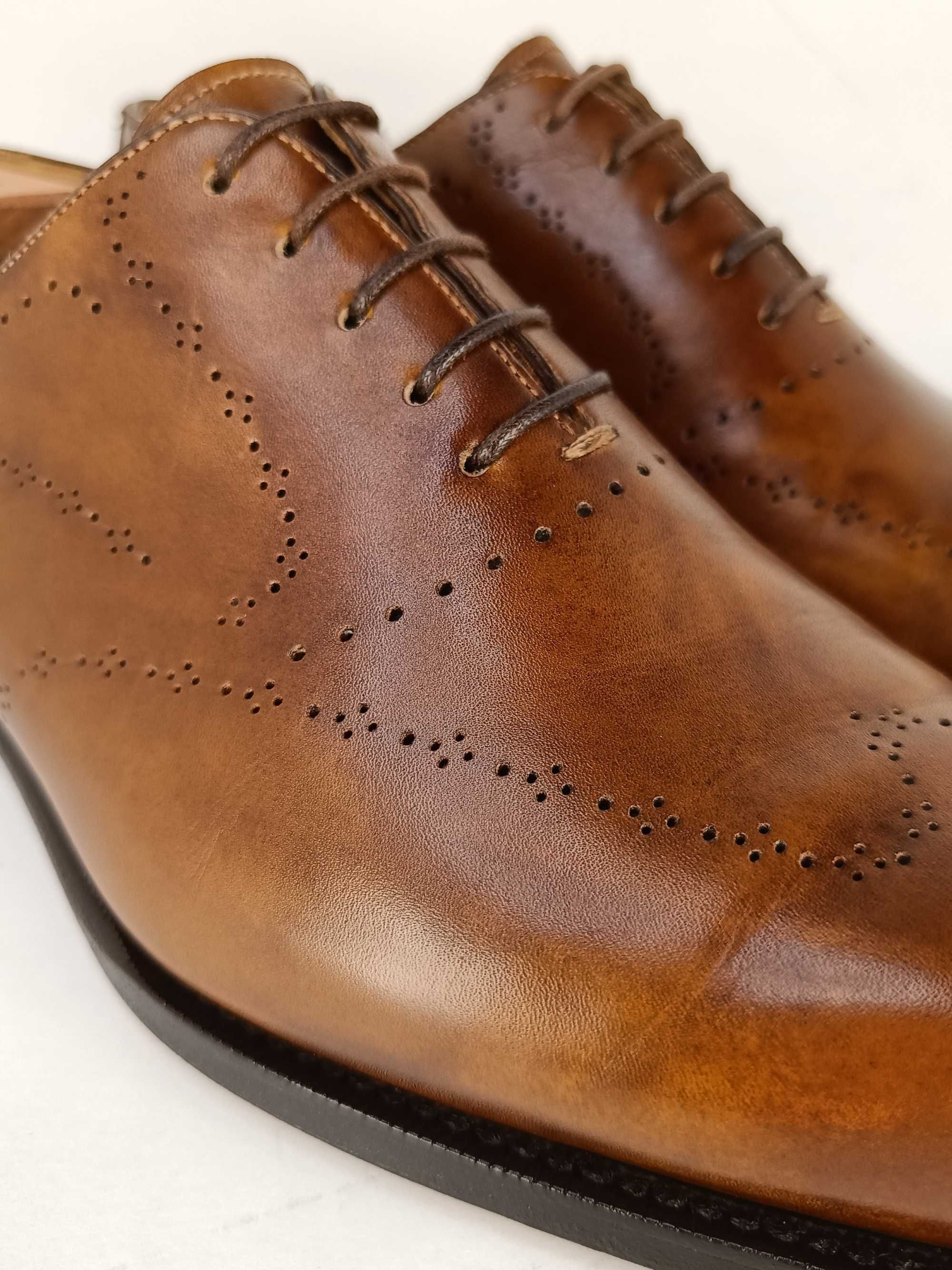 Оригинал Santoni 41-41,5. Мужские туфли оксфорды