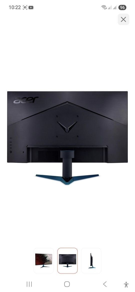 Монитор Acer VG272UVBMIIPX черный