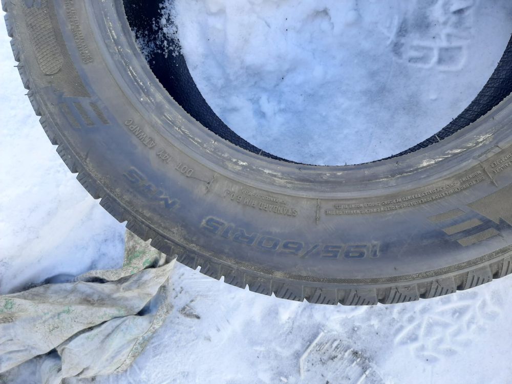 Зимние шины привозные, без пробега по РК 195/60/15; пара