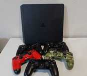 Play station 4 slim 500gb с 5 джойстиками и 2 играми
