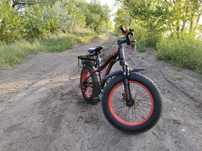 Fatbike,велосипед с большими колёсами,20дюйм,20х4,красный