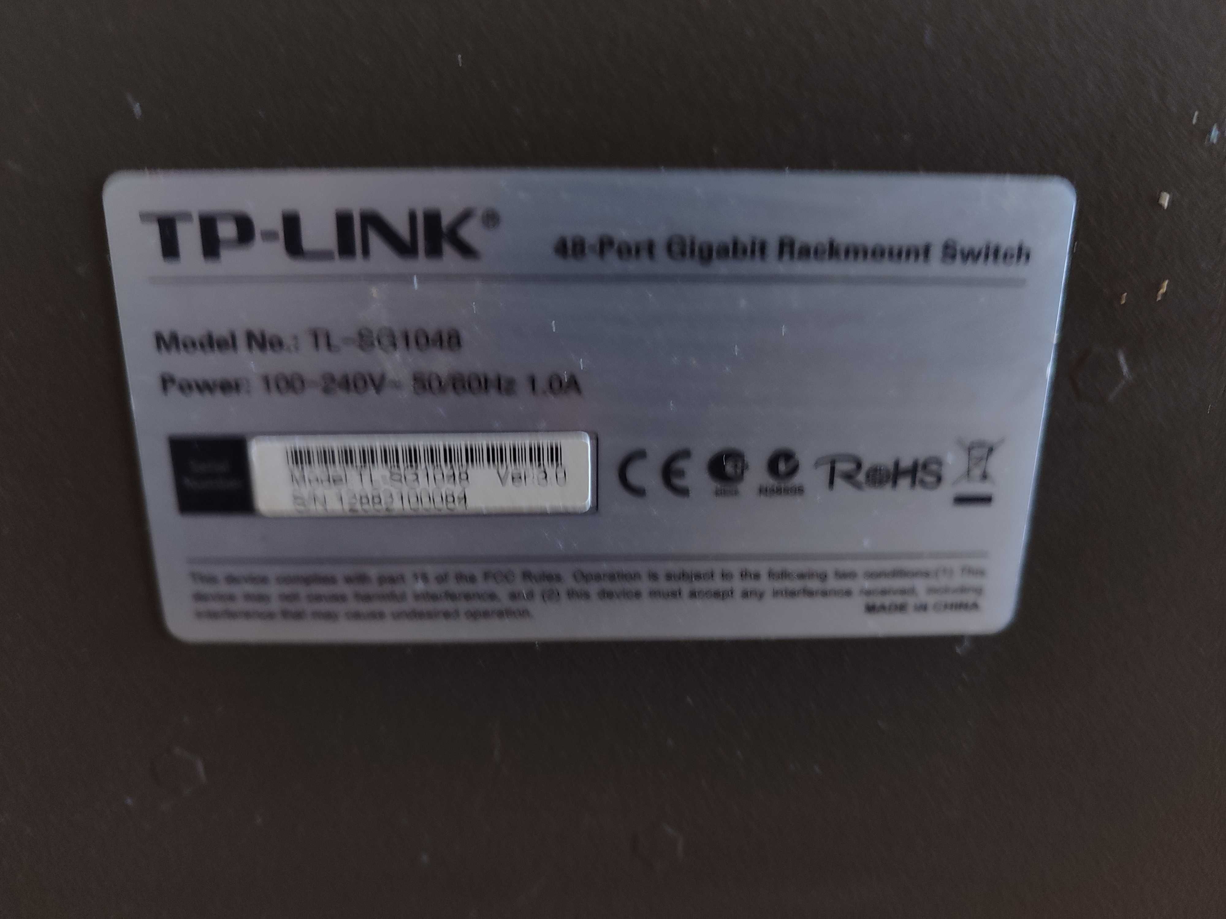Свич 48 портов TP LINK Tl SG 1048