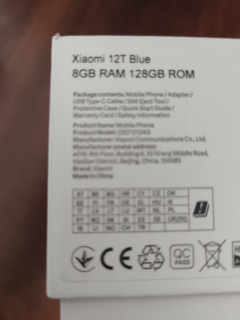 Двухсимочный Xiaomi 12T , 128 GB.
