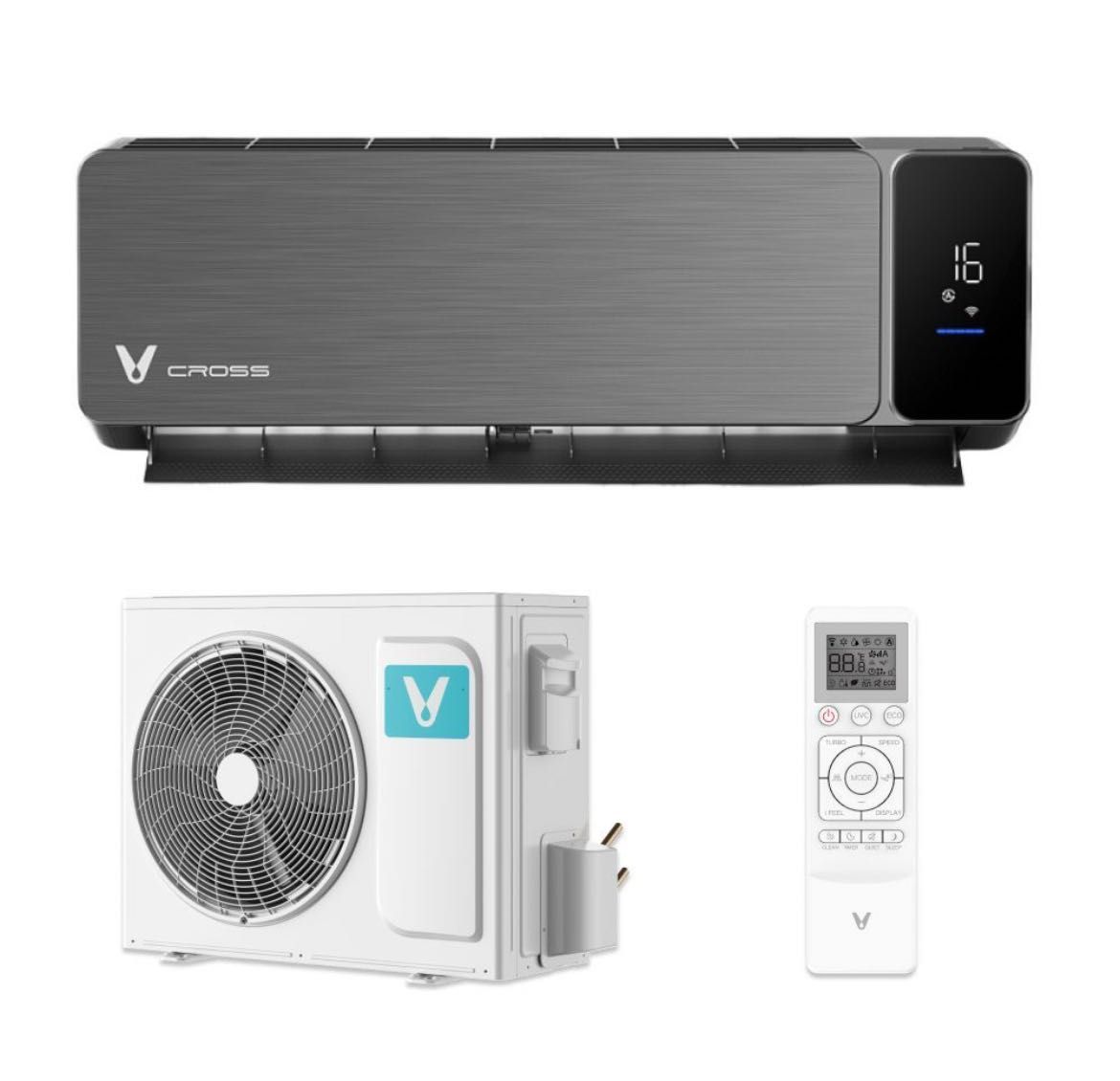 Инверторный кондиционер сплит-система Viomi, Wi-fi, Уф лампа, черный