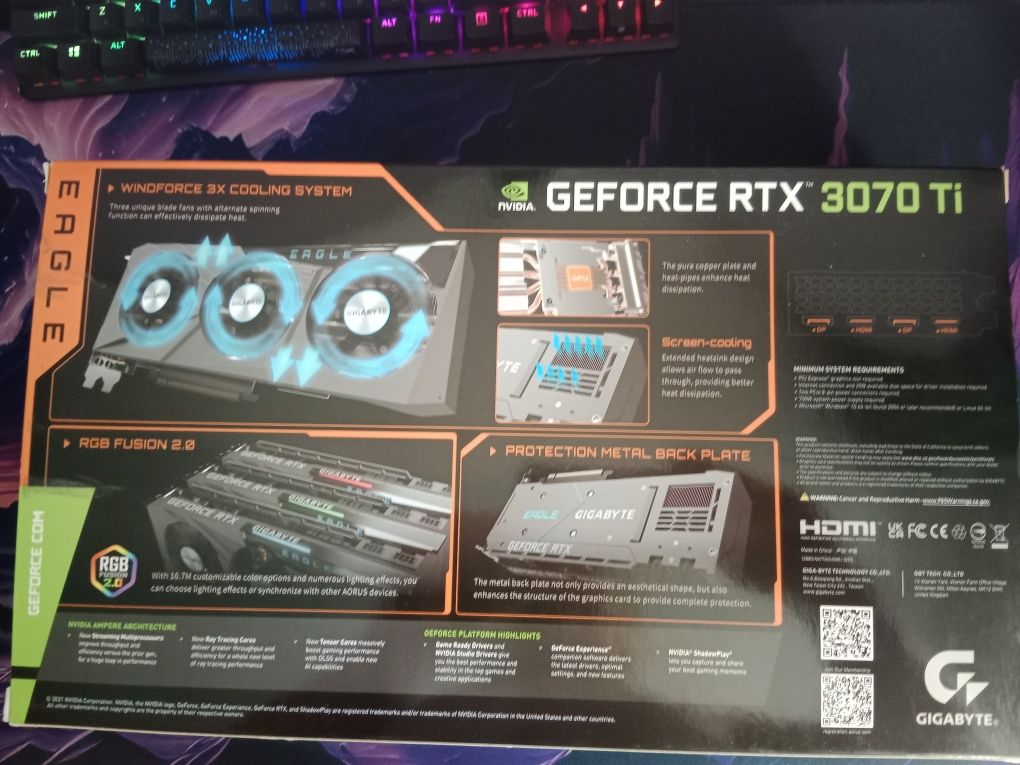 Видеокарта Gigabyte RTX 3070 Ti Eagle OC,
