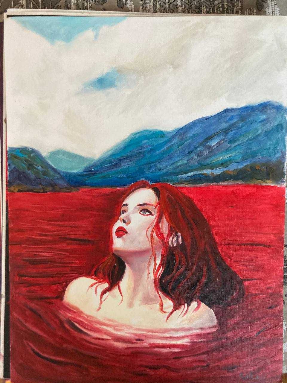 Картина маслом "Red lake"