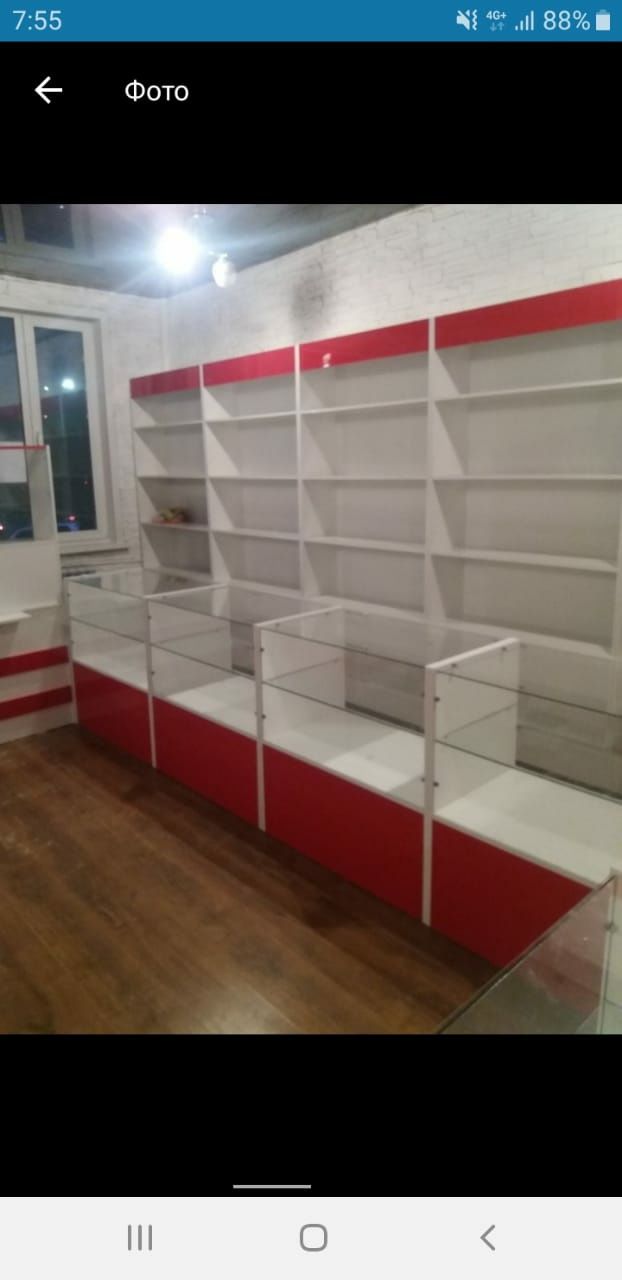 Витрины,стеллажи,полки,ресепшен,торговое оборудование,прилавки,