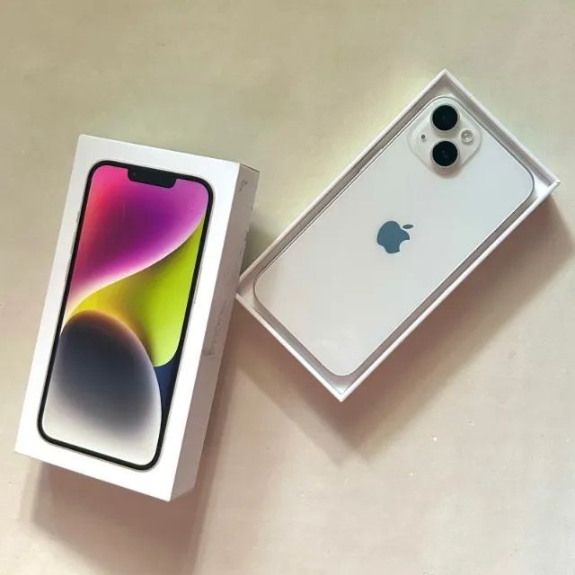 айфон 14, 128гб, цвет белый, аккумулятор 100%