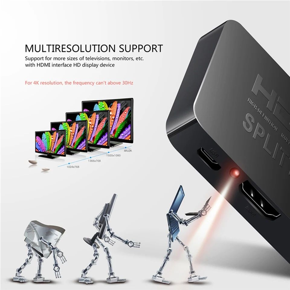 Сплиттер 4K HDMI 1x4, разветвитель, переходник, адаптер
