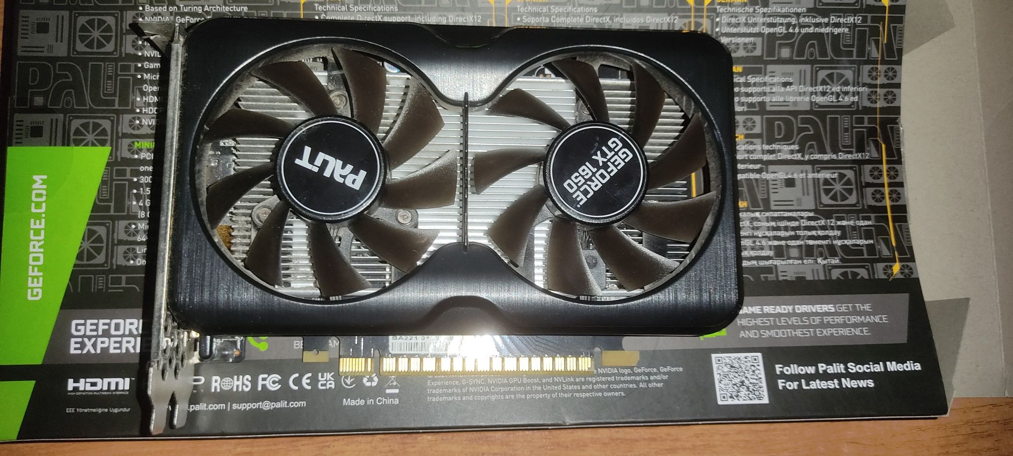 Продам видеокарту gtx 1650 ddr6 4gb
