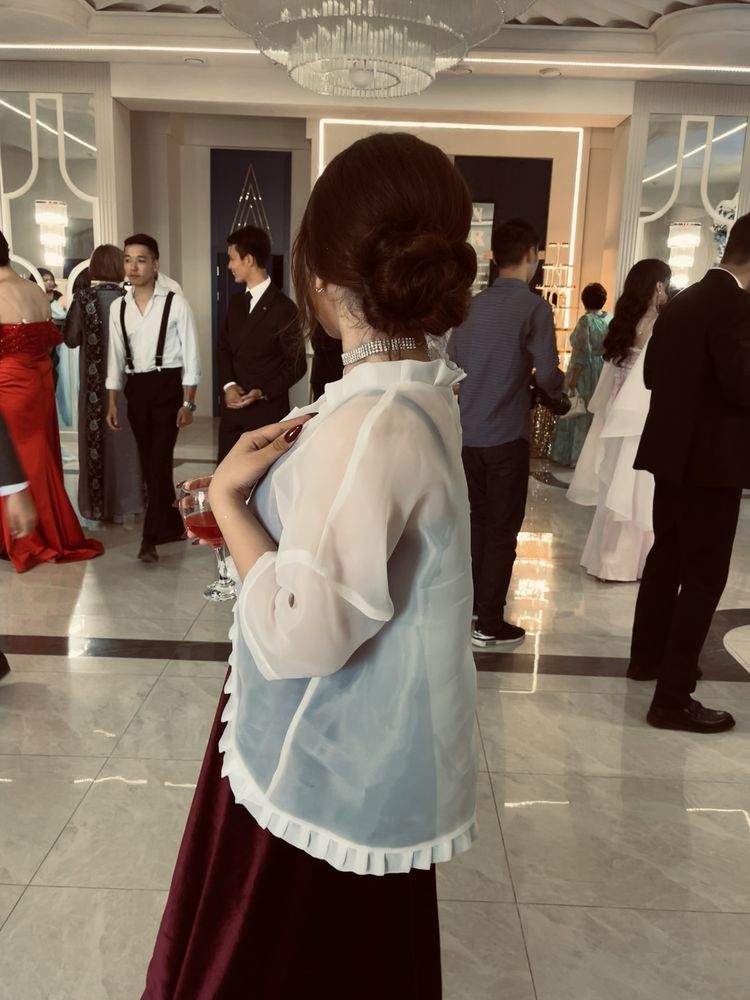 Платье вечерние, бордовое