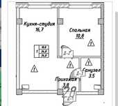 Продаётся одна комнатная квартира в Каскелена (предчистовая отделка)