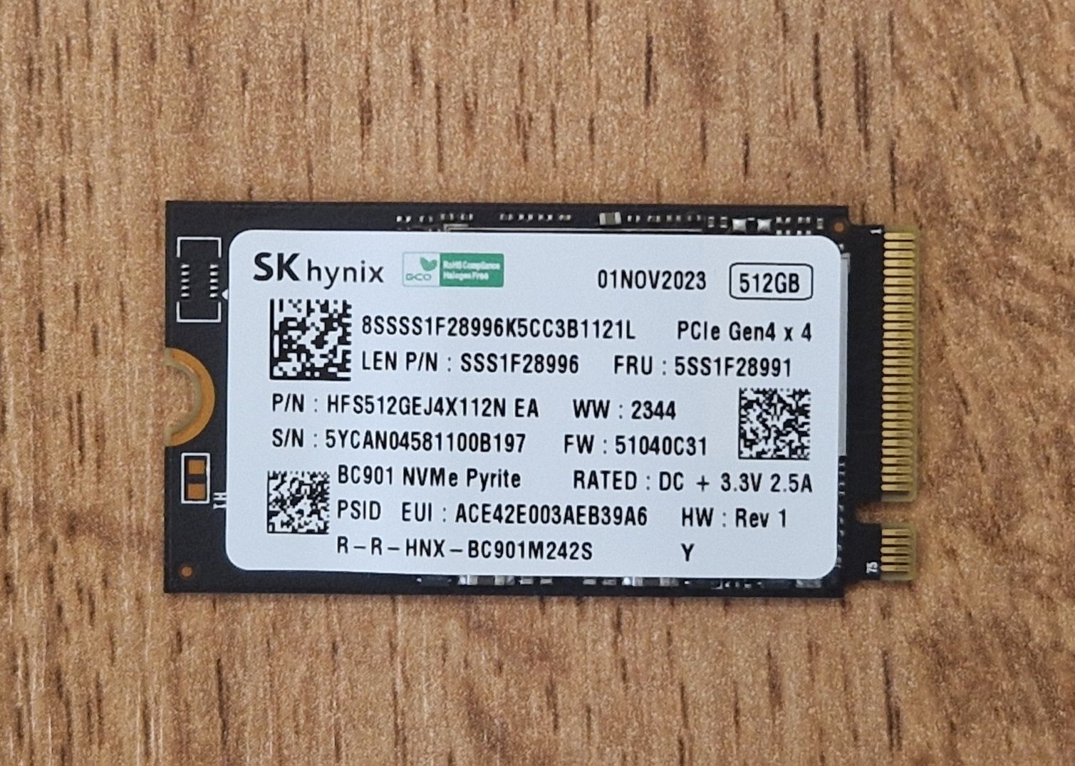 SSD диск 512GB M.2 NVMe SKHynix HFS512GEJ4X112N