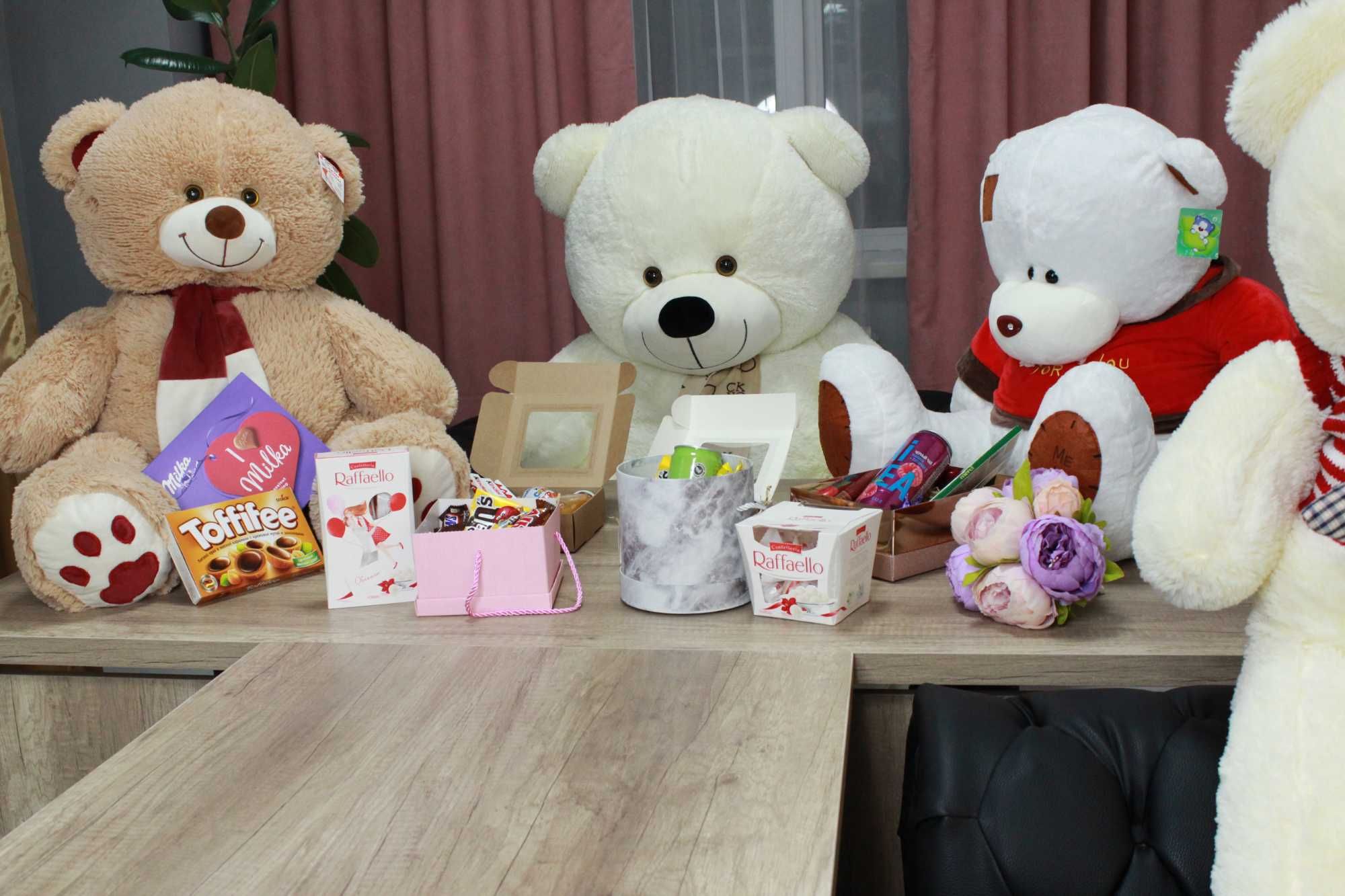 плюшевые мишки Тедди Teddy мягкая игрушка от 7000 тг боксы букеты