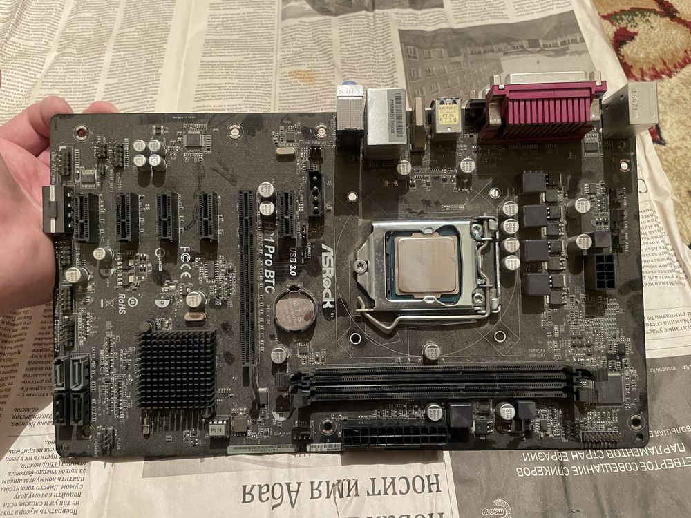 Мат. Плата ASRock H81 Pro BTC R2.0 + процессор Intel Celeron G1840