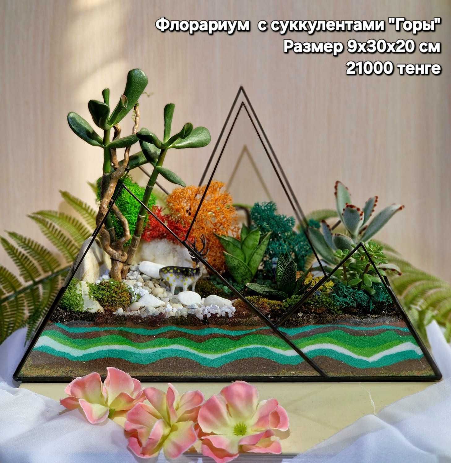 Флорариум. Живой подарок. Композиции. Суккуленты. Кактусы.
