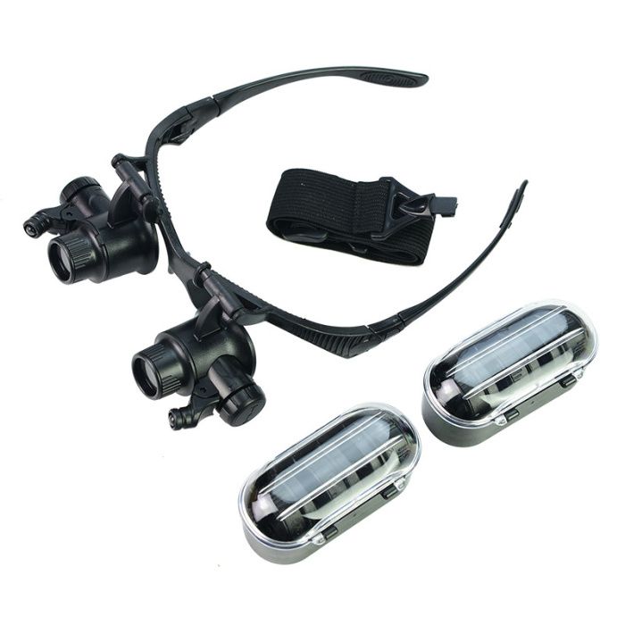 Бинокулярные очки-лупы 9892G 10X 15X 20X 25X c Led подсветкой