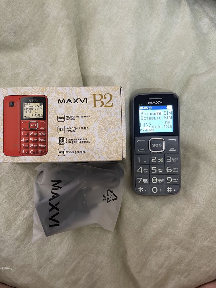Сотовый телефон кнопчный Maxvi. Новый.