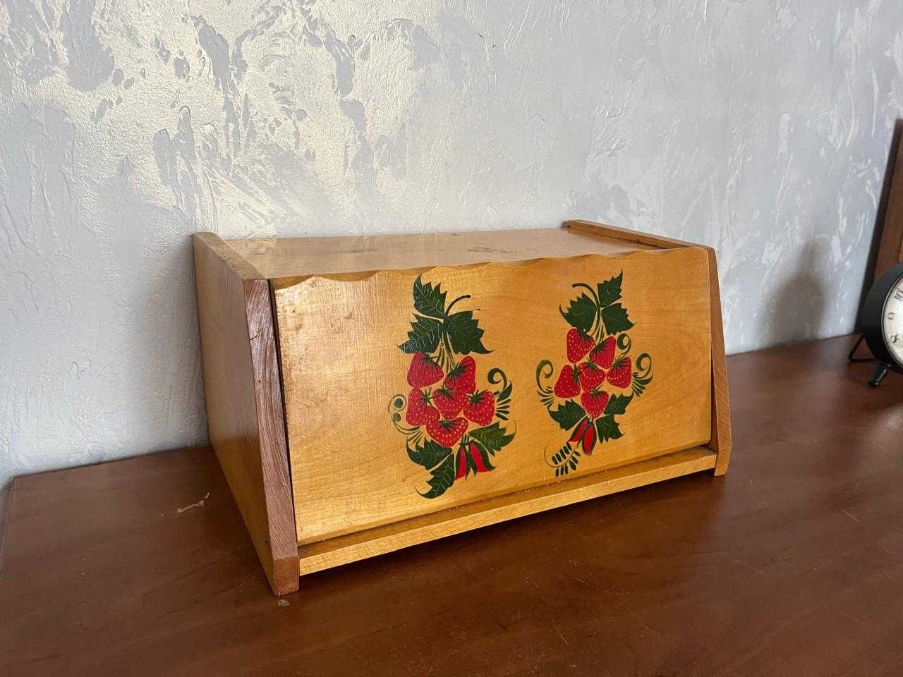 Хлебница расписная, деревянная, Советская