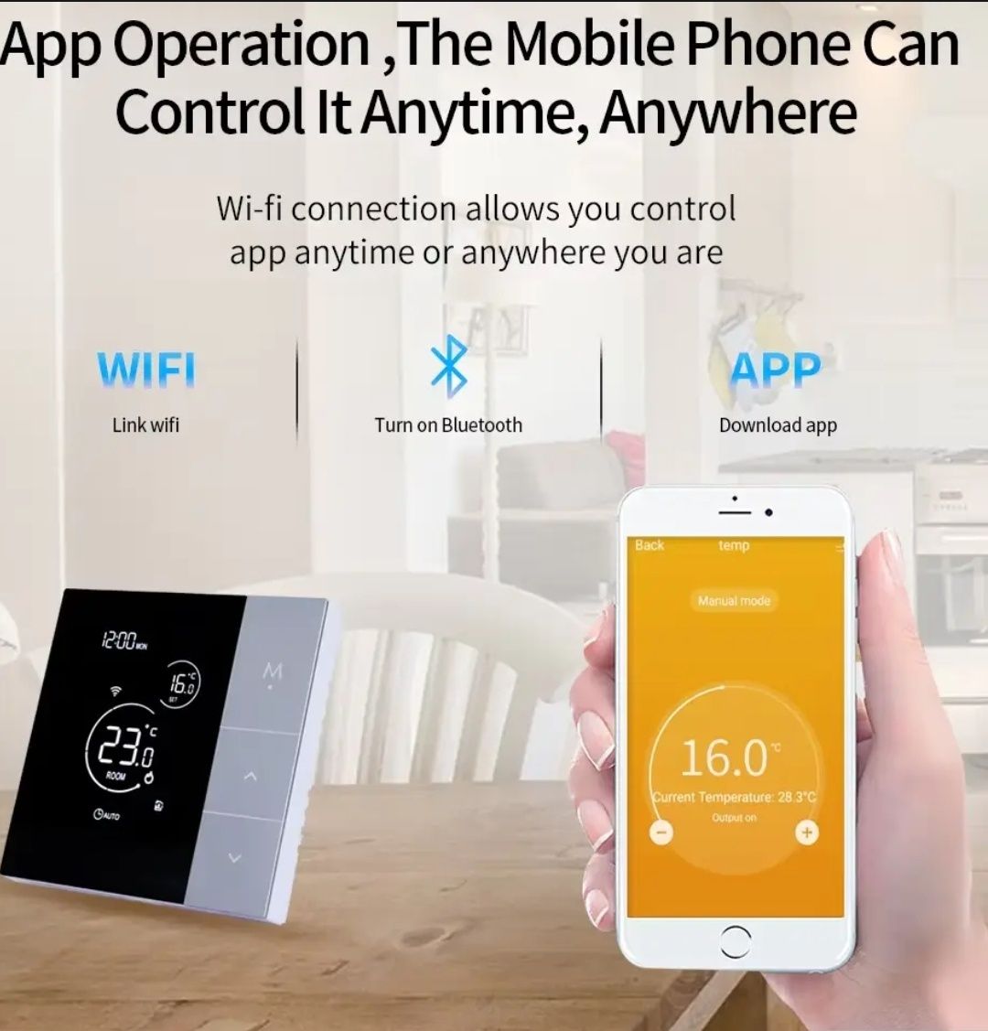 Термодатчик с Wi-fi терморегулятор, термостат для теплых полов