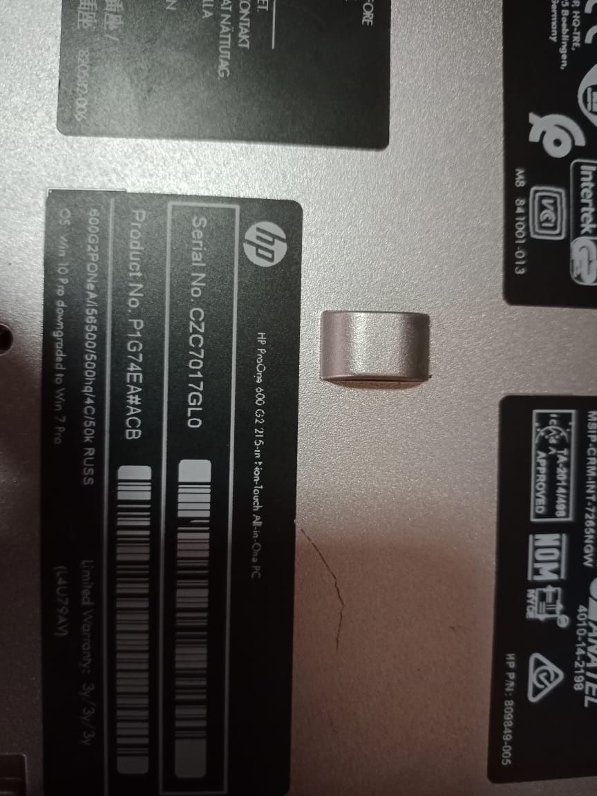 Продам моноблок hp proone 600 G2