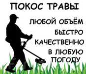 Покос травы тримером