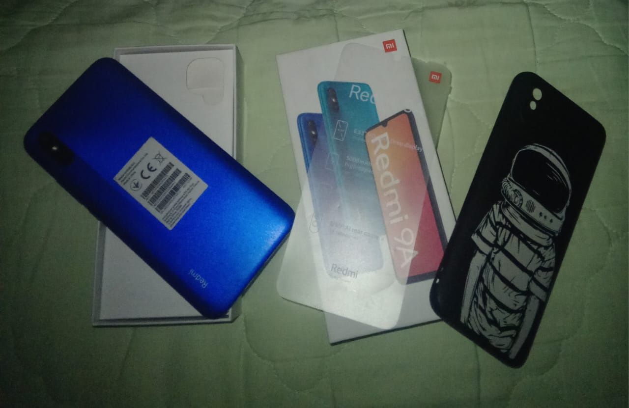 Redmi 9a в чехле и стекле