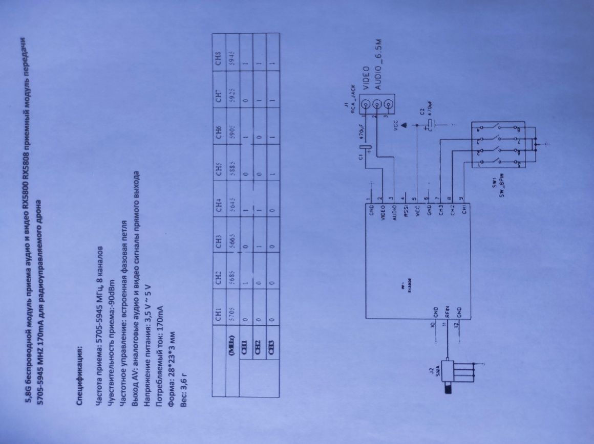 Продам видео приемник/передатчик, 5.8gHz.