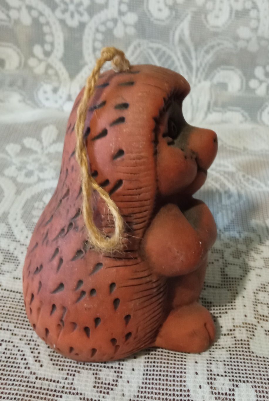 Ёжик колокольчик глиняный