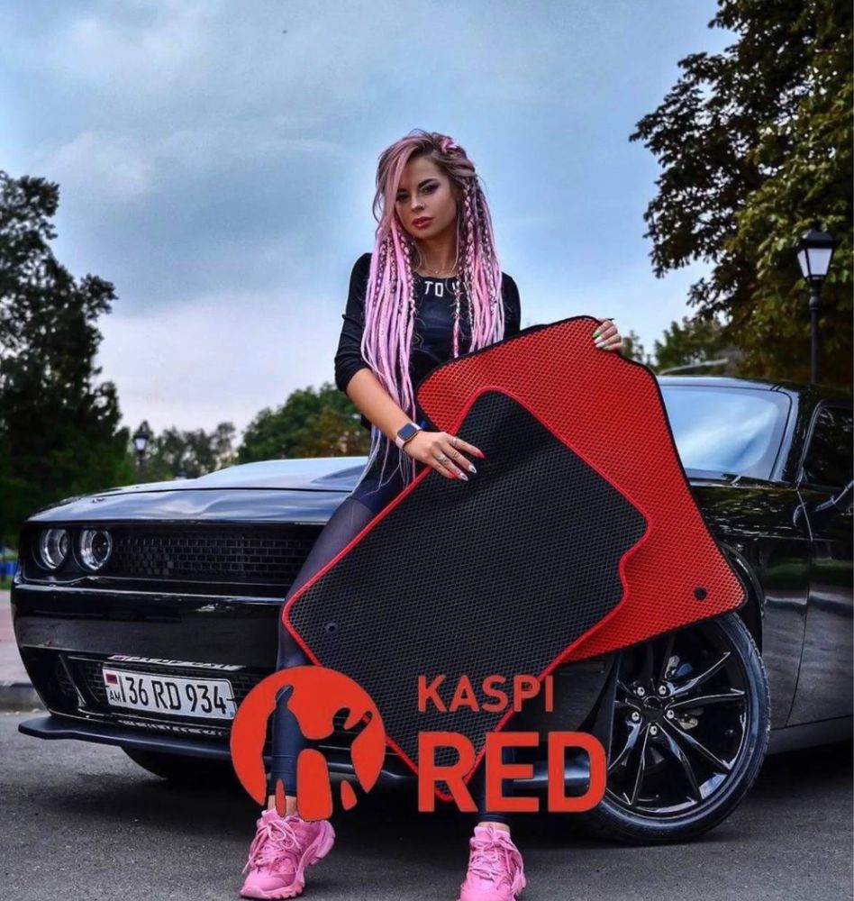Эва ФОРМОВАНЫЕ ева евро эко 3Д коврики полики автоковрики  kaspi red
