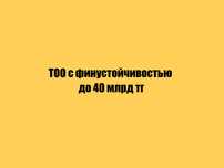 ТОО с финустойчивостью до 40 млрд тг!
