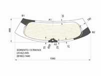 Стекло заднее с обогревом Kia Sorento