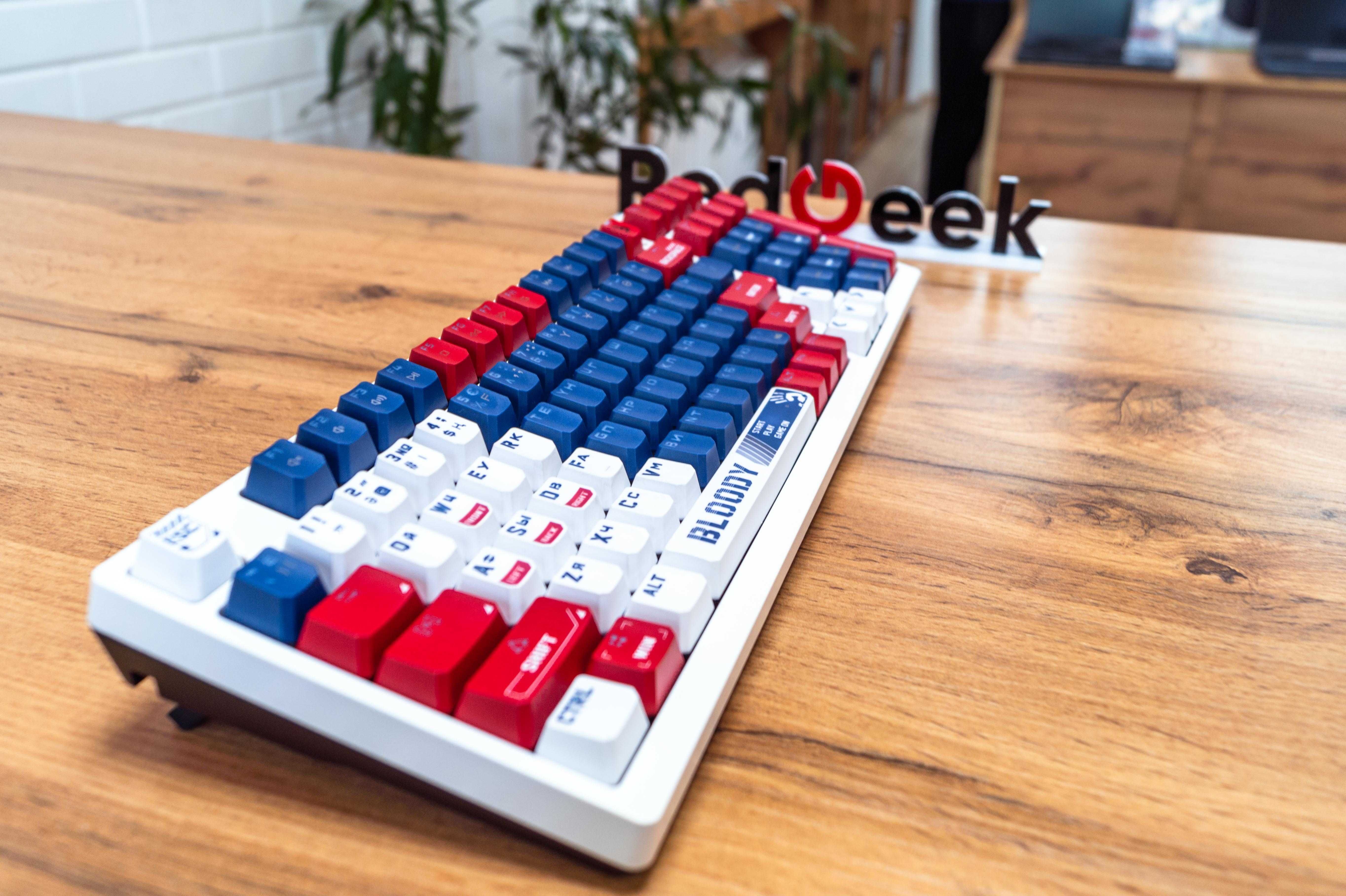 Игровая Клавиатура A4TECH Bloody S98|Sports Navy|белый|Red Geek