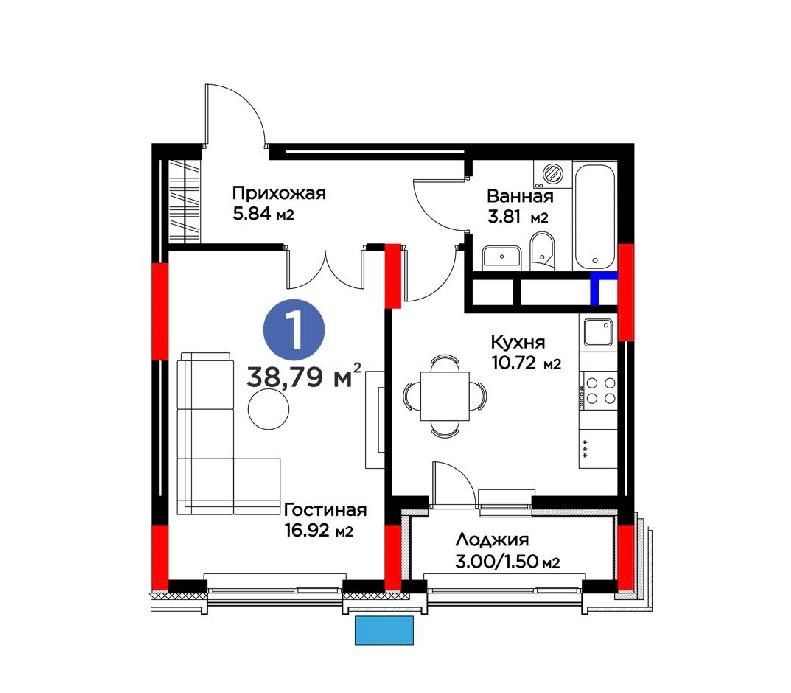 1-комн квартира в жк Auez от BI Group